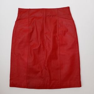 Wilsons Red Leather Skirt